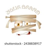 Mummy cartoon logo vector with your brand name