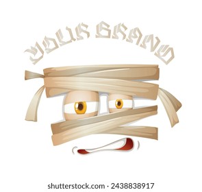 Mummy Cartoon Logo Vektor mit Ihrem Markennamen