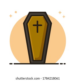 Icono de caricatura de mi Casket. Ilustración del vector Halloween de caja momificada