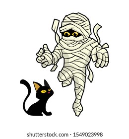 Mummy And Cat stock vector