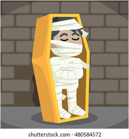 mummy in catacomb illustration design