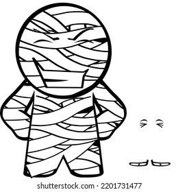 mummy character cartoon halloween set illustration in vector format