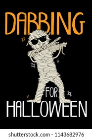 mummy character dabbing halloween poster colorful