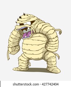 Mummy Character vector and illustration. Monster in Halloween night