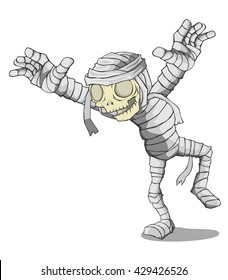 Mummy Character vector and illustration. Monster in Halloween night