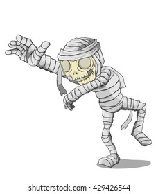 Mummy Character vector and illustration. Monster in Halloween night