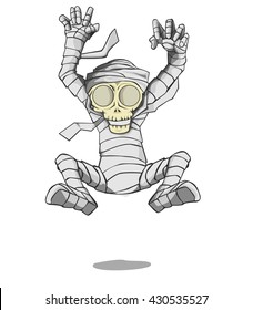 Mummy Character vector and illustration. Monster in Halloween night