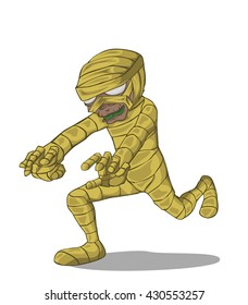 Mummy Character vector and illustration. Monster in Halloween night