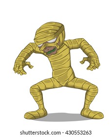 Mummy Character vector and illustration. Monster in Halloween night