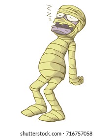 Mummy Character vector and illustration. Monster in Halloween night