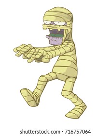 Mummy Character vector and illustration. Monster in Halloween night