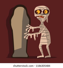 mummy and coffin vector illustration 
