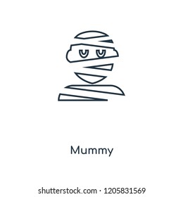 Mummy concept line icon. Linear Mummy concept outline symbol design. This simple element illustration can be used for web and mobile UI/UX.