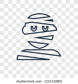 Mummy concept vector linear icon isolated on transparent background, Mummy concept transparency concept in outline style