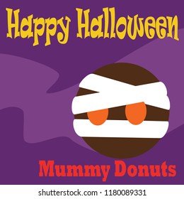 Mummy Donuts dessert cartoon flat design