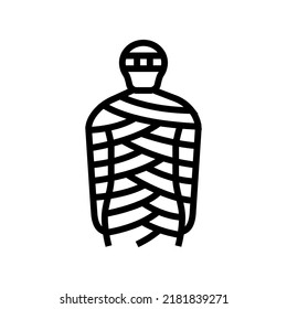 mummy egypt line icon vector. mummy egypt sign. isolated contour symbol black illustration