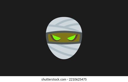 Mummy Face Icon. Vector Clip Art Illustration Of Mummy Head For Halloween