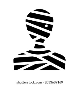 mummy fantasy character glyph icon vector. mummy fantasy character sign. isolated contour symbol black illustration