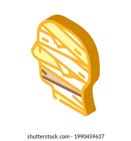 Mummy Furcht isometrische Symbol Vektorgrafik. Mummy-Angstzeichen. einzelne Symbolillustration
