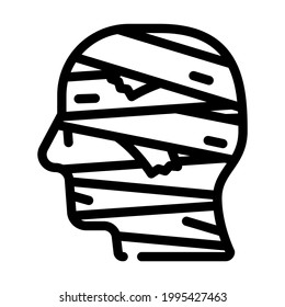 vector de icono de la línea de miedo momia. señal de miedo mami. símbolo de contorno aislado ilustración negra