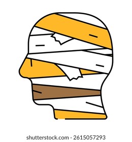 mummy fear line icon vector. mummy fear sign. isolated symbol illustration