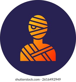 Mummy Glyph Circle Gradient Icon