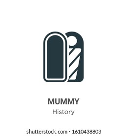 Mummy glyph icon vector on white background. Flat vector mummy icon symbol sign from modern history collection for mobile concept and web apps design.