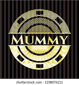 Mummy gold shiny badge