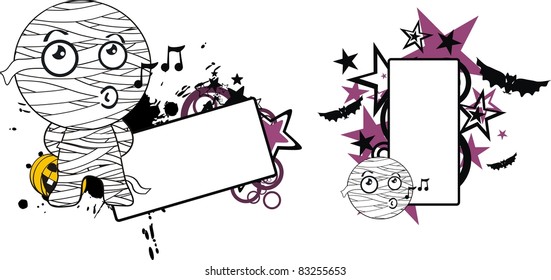 mummy halloeen cartoon copyspace in vector format