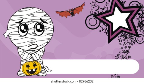 mummy hallooween cartoon background in vector format