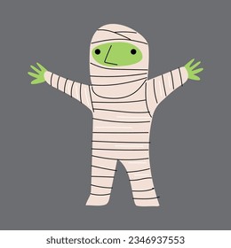 Mummy . Halloween cartoon characters . Vector .
