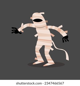 Mummy . Halloween cartoon characters . Vector .
