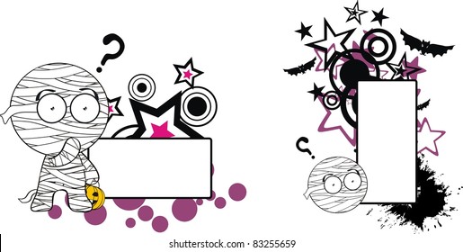 mummy Halloween cartoon copyspace in vector format
