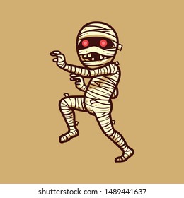 Mummy halloween character vector illustration