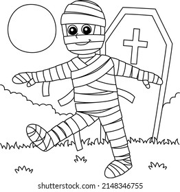 Mummy Halloween Coloring Page for Kids