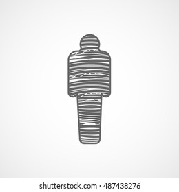 Mummy Halloween Concept Flat Icon On White Background