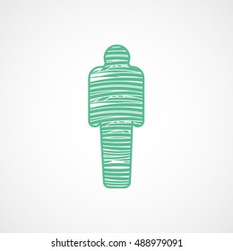 Mummy Halloween Concept Green Flat Icon On White Background