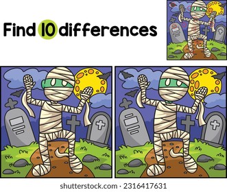 Mummy Halloween Find The Differences