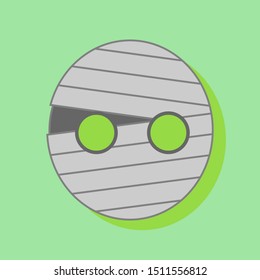 mummy halloween mask or icon in flat style