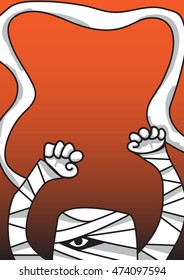 Mummy halloween poster vector for party