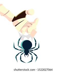 mummy hand design, Halloween holiday horror scary celebration autumn dark and party theme Vector illustration