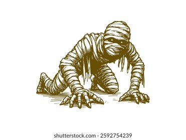 Mummy hand drawn sketch vector