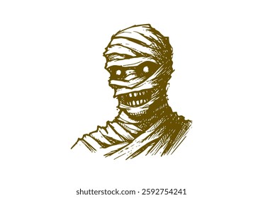 Mummy hand drawn sketch vector