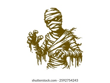 Mummy hand drawn sketch vector