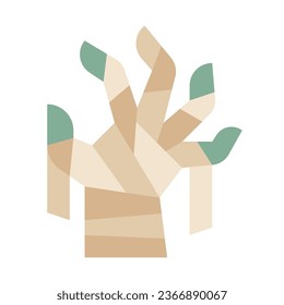 mummy hand flat icon,vector and illustration