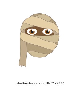 Mummy Head Cartoon Vector icon