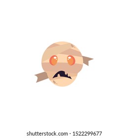 mummy head on white background vector illustration design