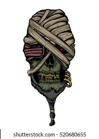 Mummy head skull/ Editable Eps 10