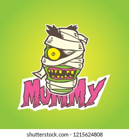 Mummy head vector illustration, 10 eps