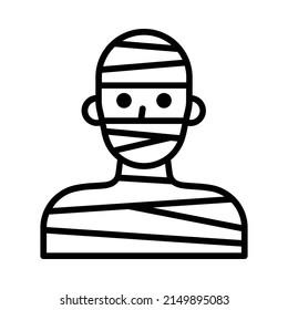Mummy Icon. Line Art Style Design Isolated On White Background